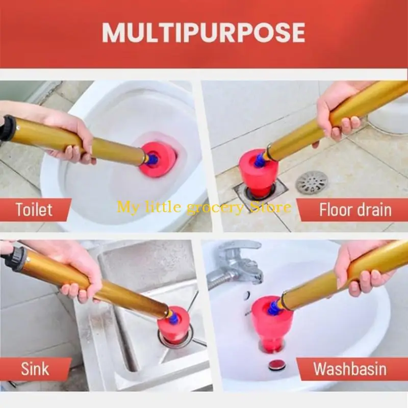 D5BD Heavy Duty Pneumatic Drain Cleaner Tool Ergonomic Grip Unclogs Pipes Efficiently