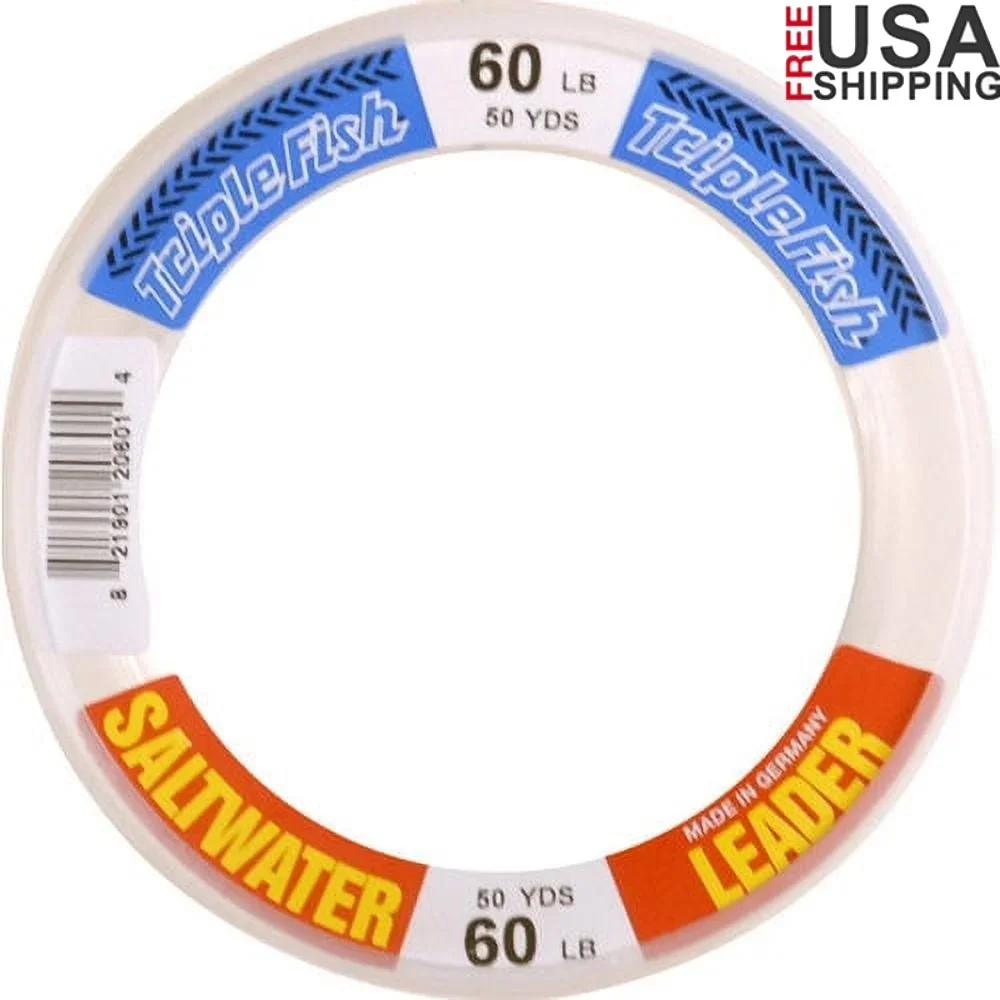50YD прозрачное моно рыболовное поводковое колесо 50 фунтов, устойчивая к истиранию леска для морской рыбалки, почти невидимая, подводная, прочная