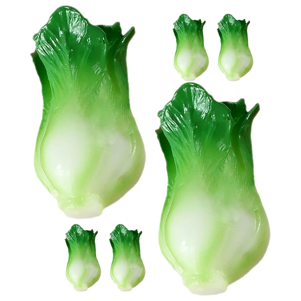 

6 Pcs Simulated Vegetable Model Mini Faux Green Vegetables Decor Decorations Resin