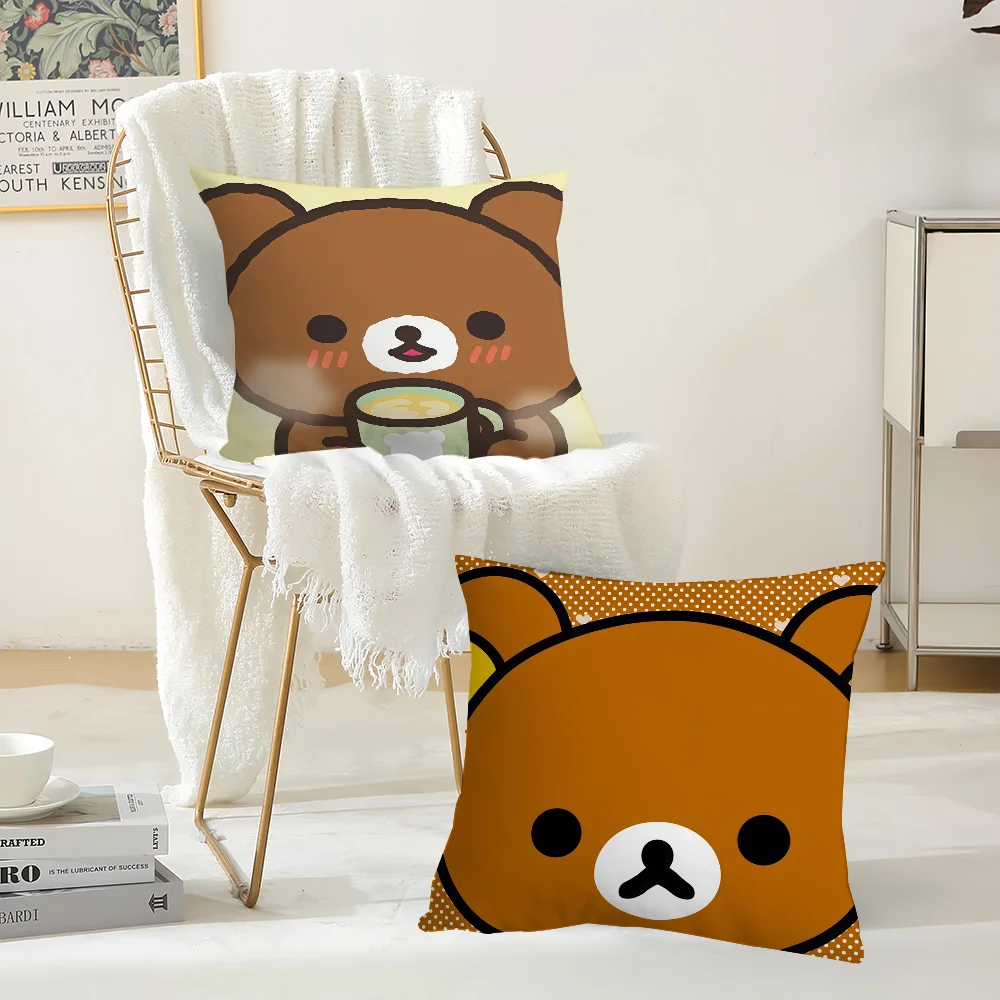 

Cartoon cute R-Rilakkuma Pillow Case Office Cushions Suitable For Sofa Car Bedroom Decorative Cushion Cover