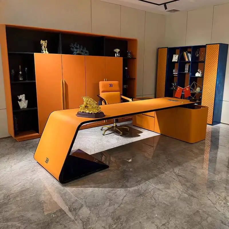 Designer Luxury Executive Office Desk Desktop Big Modern Drawers Computer Desk Study Adjustable Bureau Tafel Work Station Table