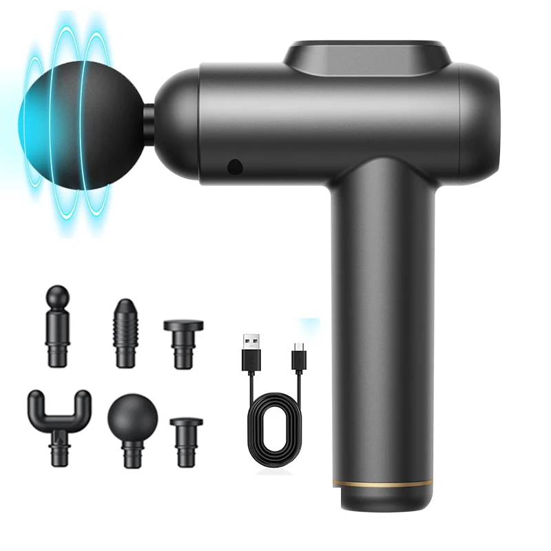 

Massage Gun Deep tissue, Muscle Massage Gun for Athletes Deep Tissue Massager for Pain Relief with 6 Speed Levels 6 Heads