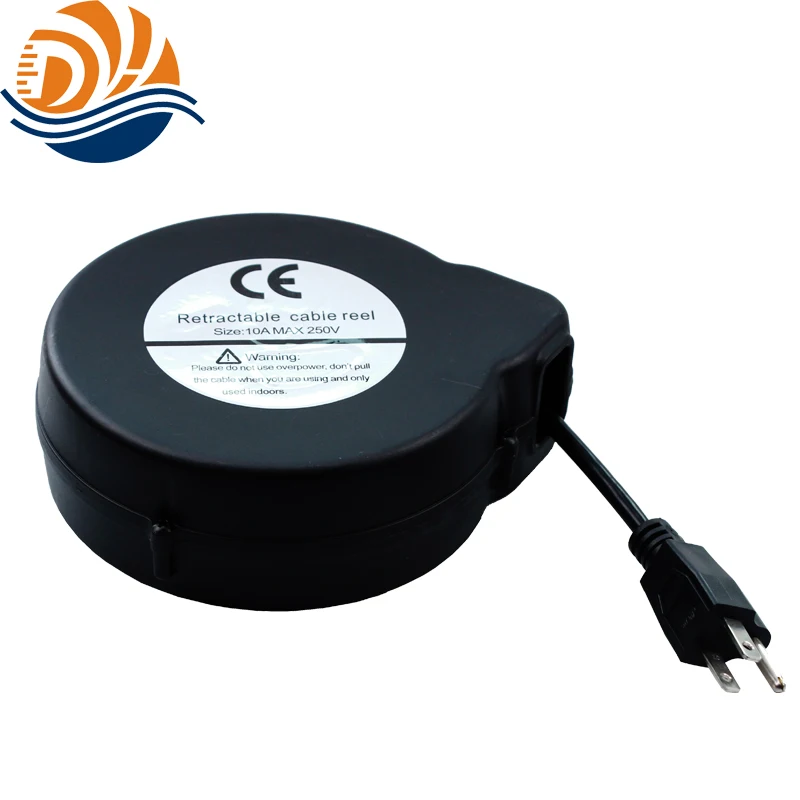 High Quality Portable Security Black Retractable Power Cable Reel for Vacuum Cleaner DYH-1606