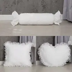 princess style White lace back cushion square/heart shaped throw pillow long candy waist pillow backrest