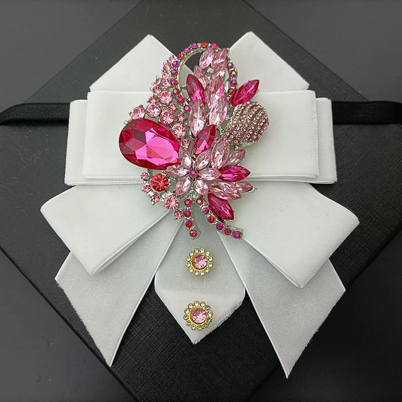 Herren Fliege Samt Strasssteine Handgefertigter Schmuck Geschenke High-End Business Bankett Anzug Hemdkragen Blume Männer Hochzeit Fliege – Detail 12