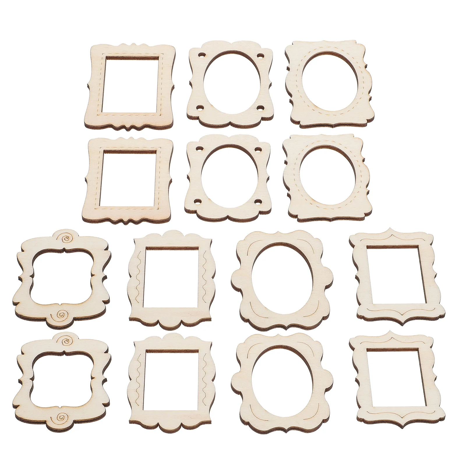 

40pcs Wooden Photo Frame Accessories Unfinished Mini Frames Home Decor Diy Material Pictures Handmade Craft Sewing Supplies