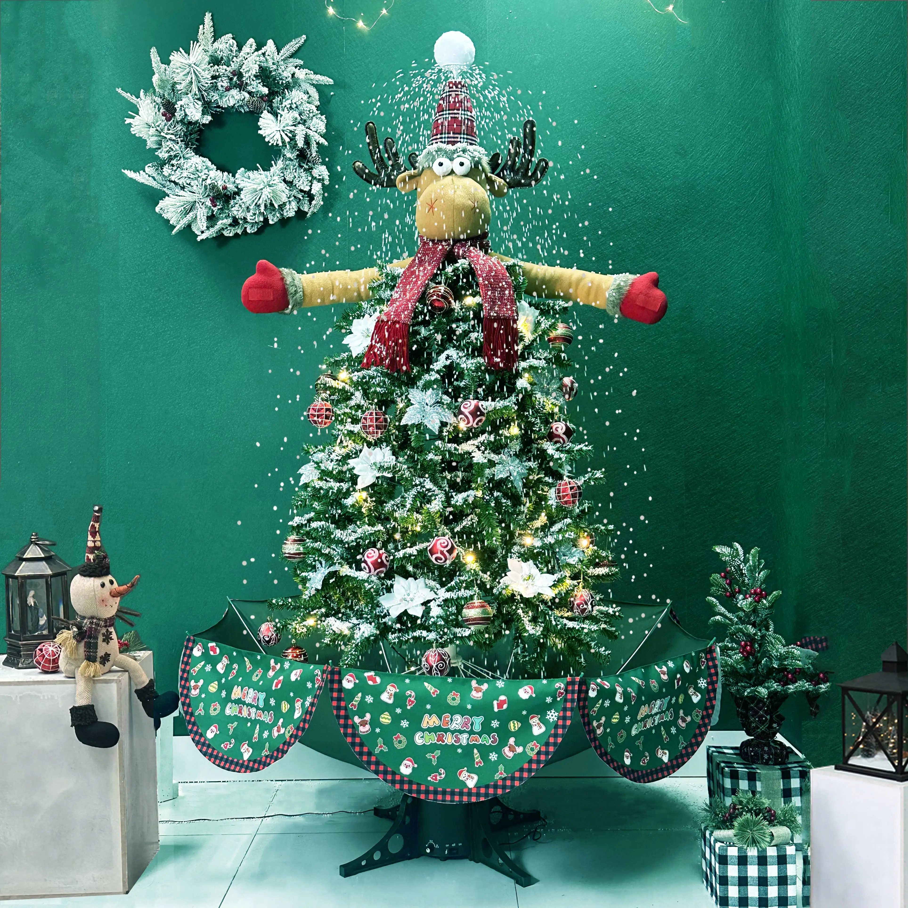 Snow Christmas Deer Head Hugs Christmas Tree Christmas Day Winter Party Supplies