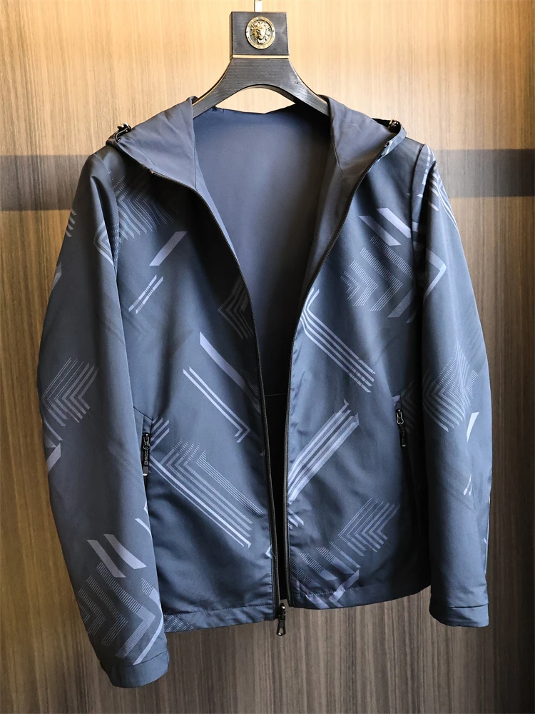 

Silky Smooth H-Sle Men's Autumn Jaet Double-Sided Wear Commute Hat Casual Faion Polyester Fiber Stand Fit Outerwear