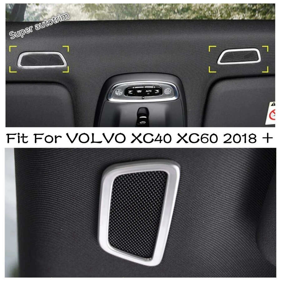 Car Front Roof Speaker Loudspeaker Horn Frame Decorative Sequins Cover Trim For VOLVO XC40 XC60 2018 - 2024 Interior Accessories