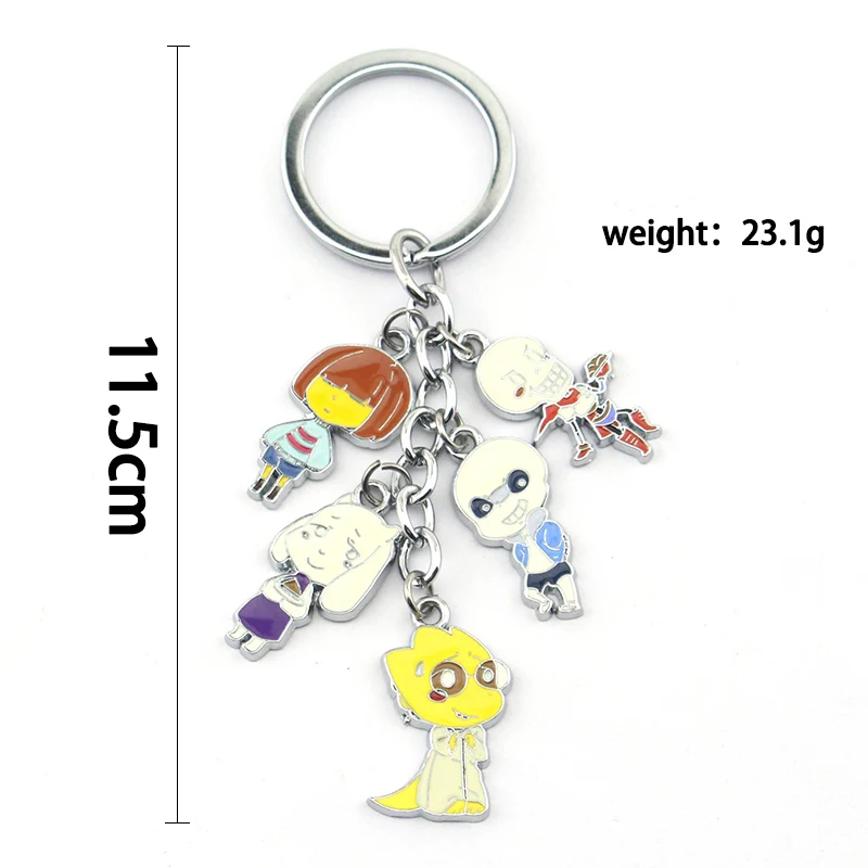 Anime Game Undertale Metal Keychain Frisk Sans Toriel Papyrus Alphys Fashion Pendant for Bag with Cosplay Accessories for Gift