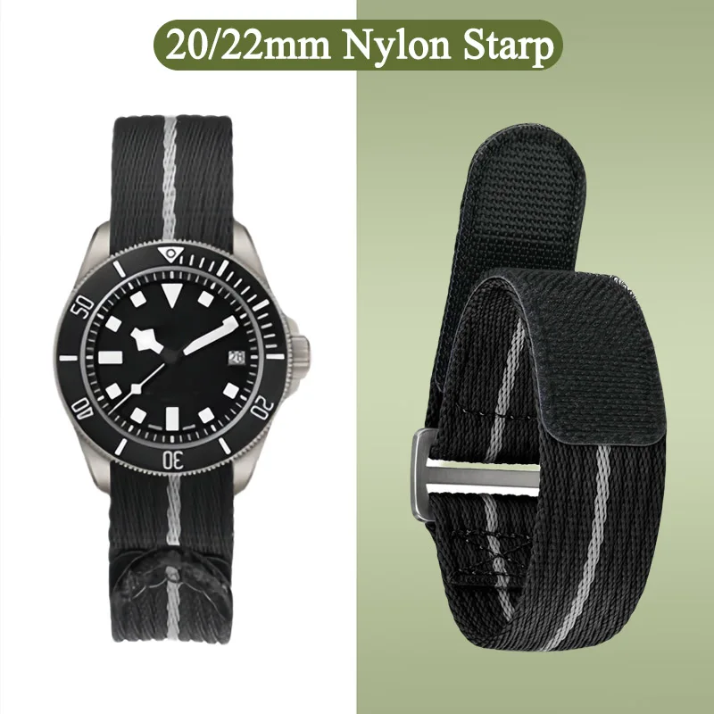 20mm 22mmHook and Loop Fastener nylon Watch Strap Bracelet for Tudor Seiko Watchband Men Women Replacement universal wristband