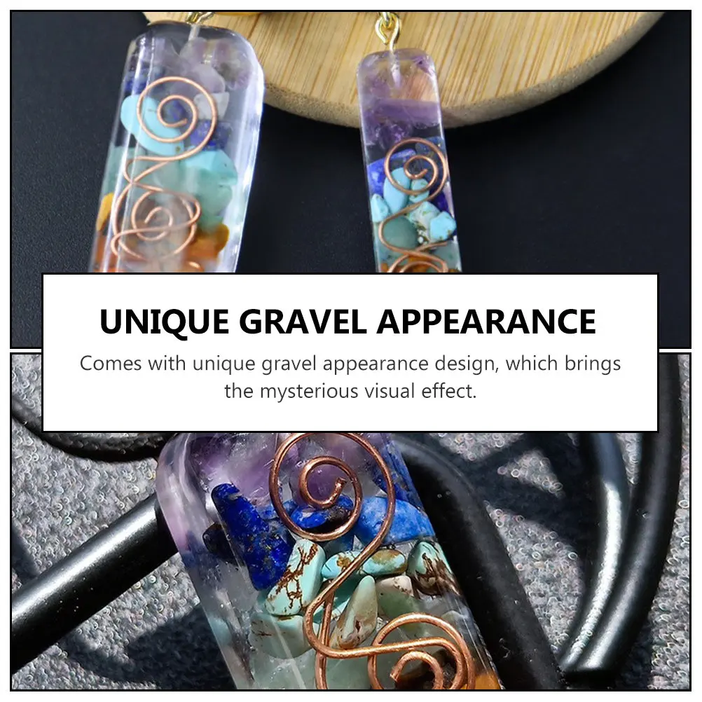 1Pcs Natural Stone Pendant Necklace Gravel Craft Design Colorful Epoxy Resin Creative Texture Fine Workmanship Fashion Accessory