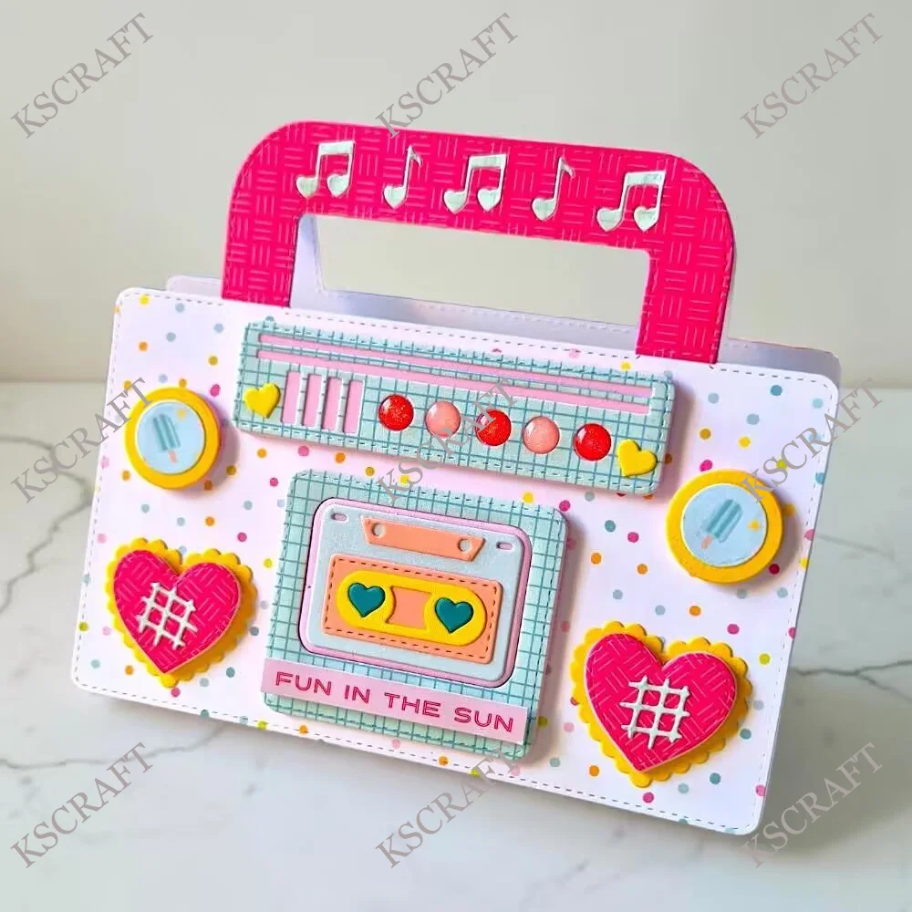 KSCRAFT Boombox Purse Cutting Dies Stencils for DIY Scrapbooking Decorative Embossing DIY Paper Cards