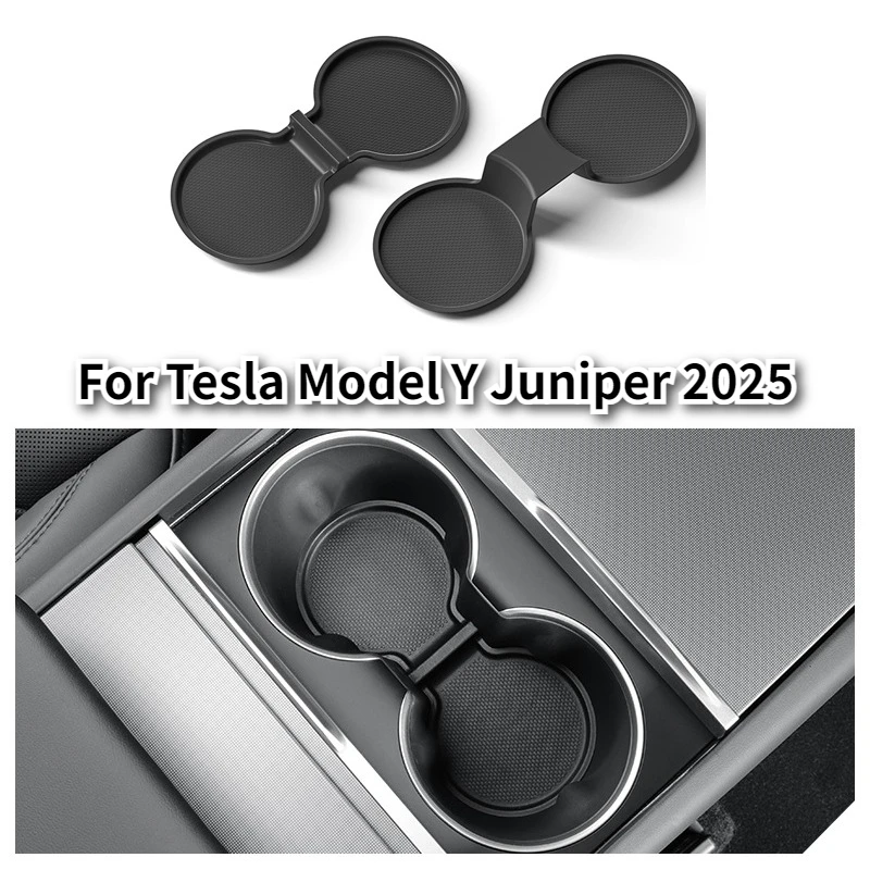 

Water Cup Mat for Tesla Model Y Juniper 2025 TPU Center Console Cup Holder Insert Organizer Non-slip Pad Interior Accessories