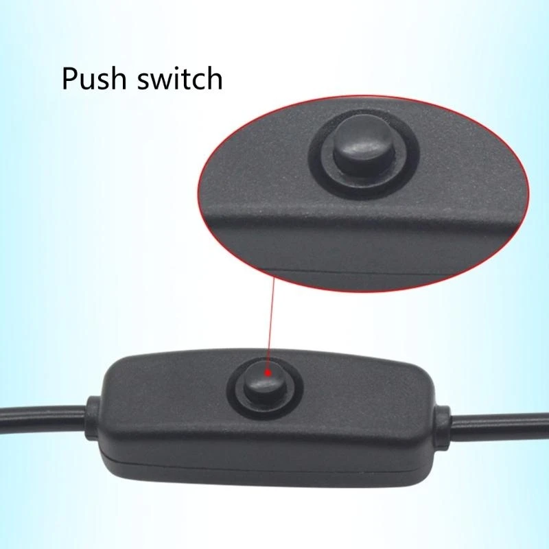  USB Cable with Button USB Male to Female Power Cable with Switches USB Male to Femal Cable for Desktop Fan LED Light