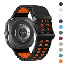 Marine Band For Samsung Galaxy Watch Ultra 47mm Smartwatch Accessories Sport Silicone Straps Bracelet for Galaxy Watch 7 Ultra
