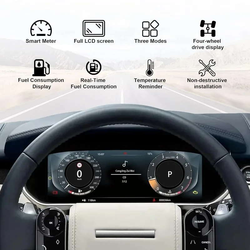 12.3-Inch Cluster Digital Instrument Cluster for Range Sport (2014-2017) Executive (2013-2016) Speedometer iOS CarPlay