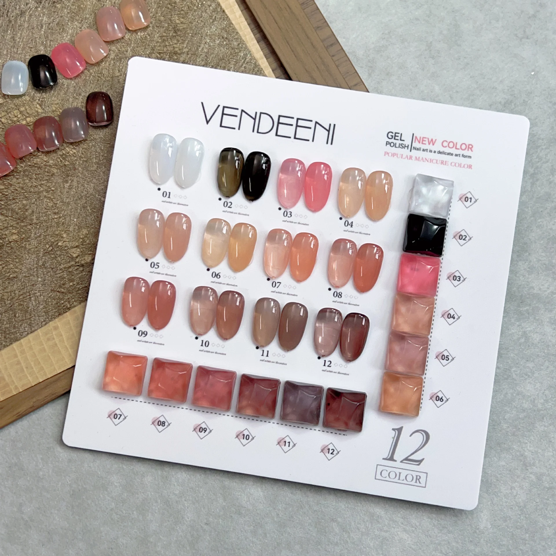 

Vendeeni Popular Nail Trend Design 12color Collection Nude Jelly Gel Nail Polish Set TPO HEMA FREE Vegan Gel Nail Polish Supplie