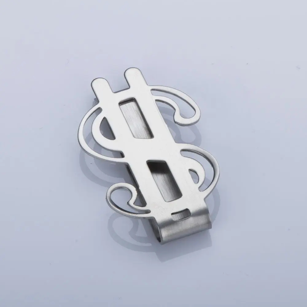 Aço inoxidável Money Holder Clip, Tone prata, Suave, Dollar Sign, Cartão de crédito, Design criativo, Vendedor dos EUA