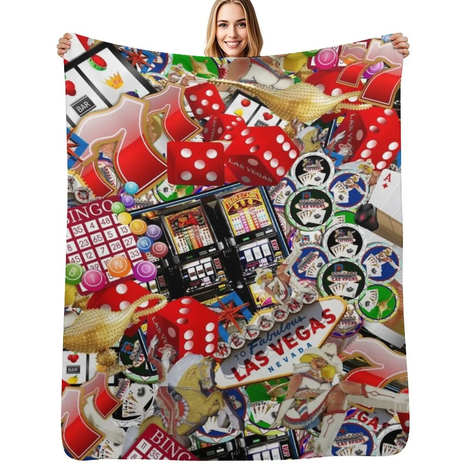 

Gamblers Delight - Las Vegas Icons Throw Blanket Blankets For Sofas Stuffeds for babies christmas gifts Blankets