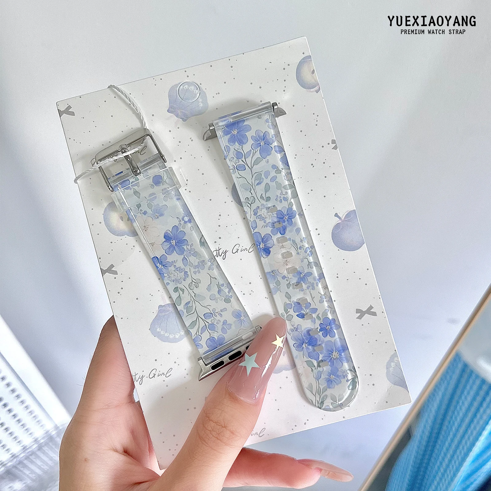 Cinturino serie Qingxin fiori e piante per Apple Watch 10 9 8 7 Bracciale a fascia per iWatch 46mm 42mm 41mm 40mm Cinturino