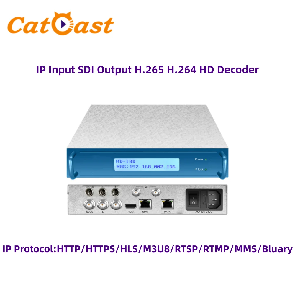 

IP к SDI с декодером SRT/HLS/HTTP/HTTPS/RTMP/UDP Protocol H.265 H.264 IRD