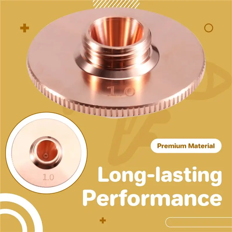 A93E-10PCS Laser Cutting Nozzles D28 1.0 For Raytools Precitec WSX Fiber Cutting Machine Single Layer Chrome Plated Nozzle