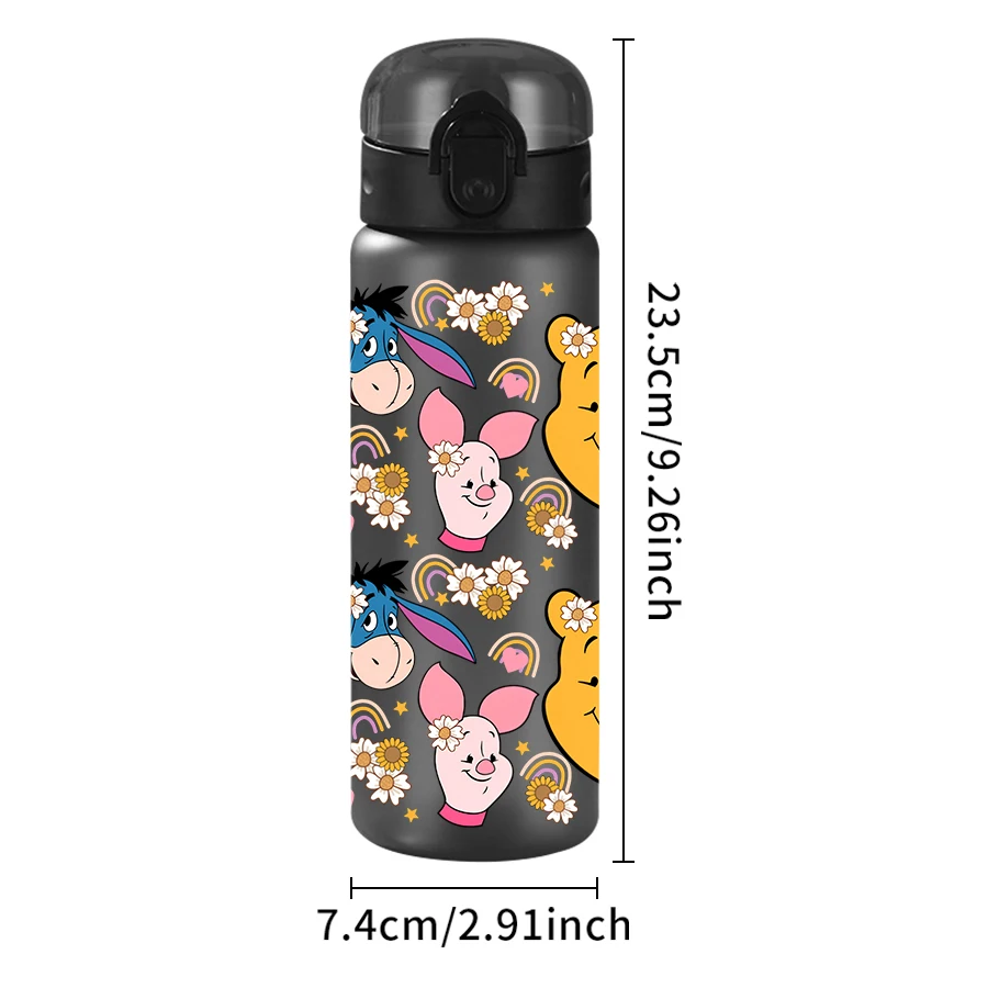 1 قطعة ديزني، ويني ذا بوه، تيجر، 26 أوقية زجاجة مياه بلاستيكية كوب ماء رياضي مع حبل رفع هدية عيد ميلاد/العودة إلى المدرسة