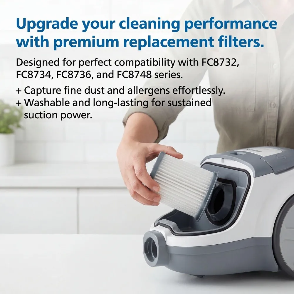 2026 Replacement Filter For FC8732 FC8734 FC8736 FC8748 Vacuum Cleaners High Efficiency Dust Trap Easy-Install-Home Cleaning-Kit