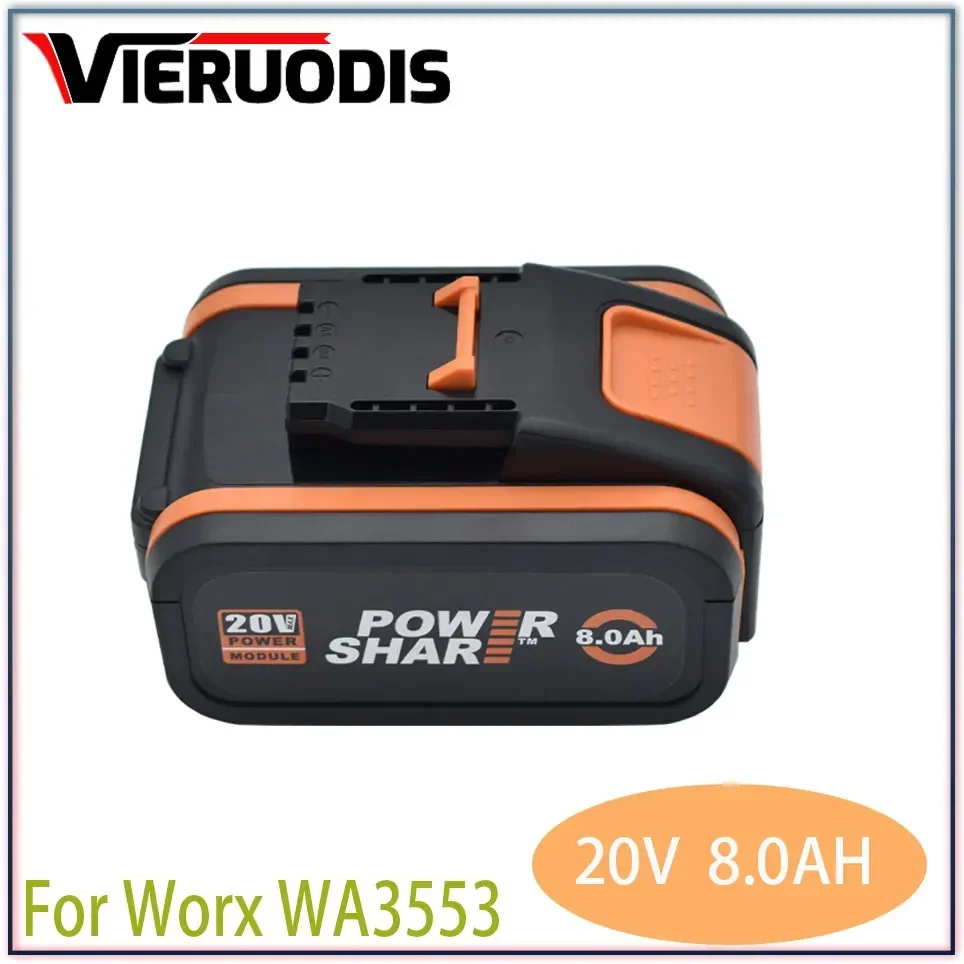 Batterie 20V 8000mAh, pour Worx WX390/WX176/WX166.4/WXino 2.1 WX800/WX678/WX550/WX532/WG894E WG629E/WG329E/WNip