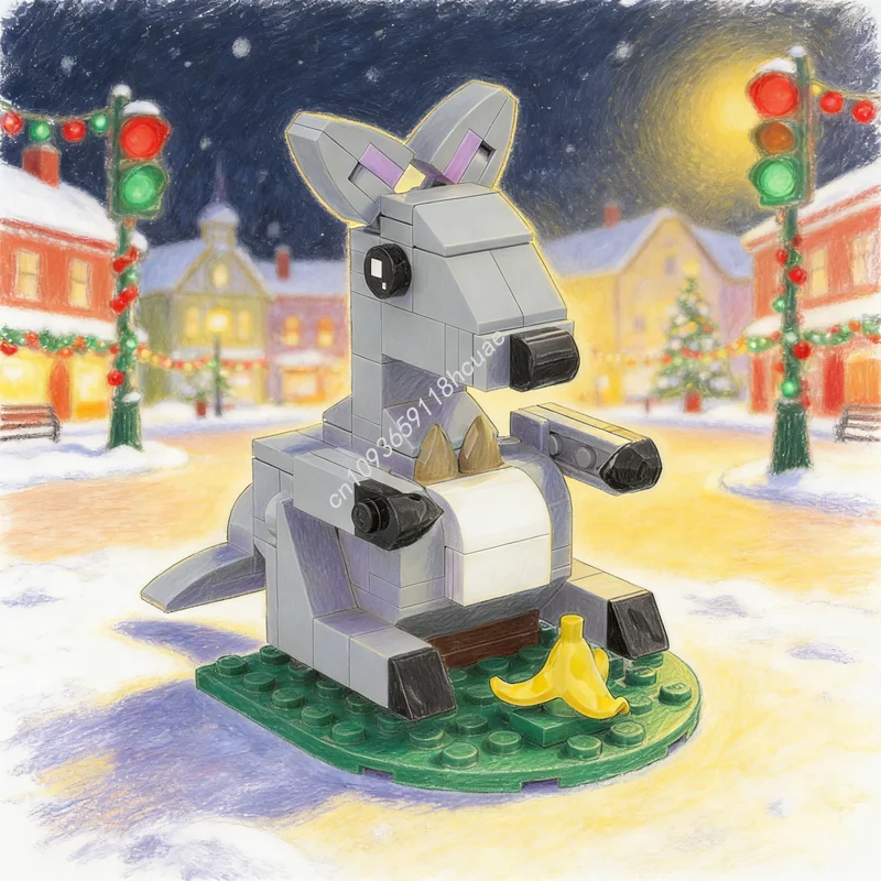 

100pcs MOC Kangaroo Joey Pouch Edition Brickheadz Model Building Blocks Construction Festival Gift Toys Idea Birthday