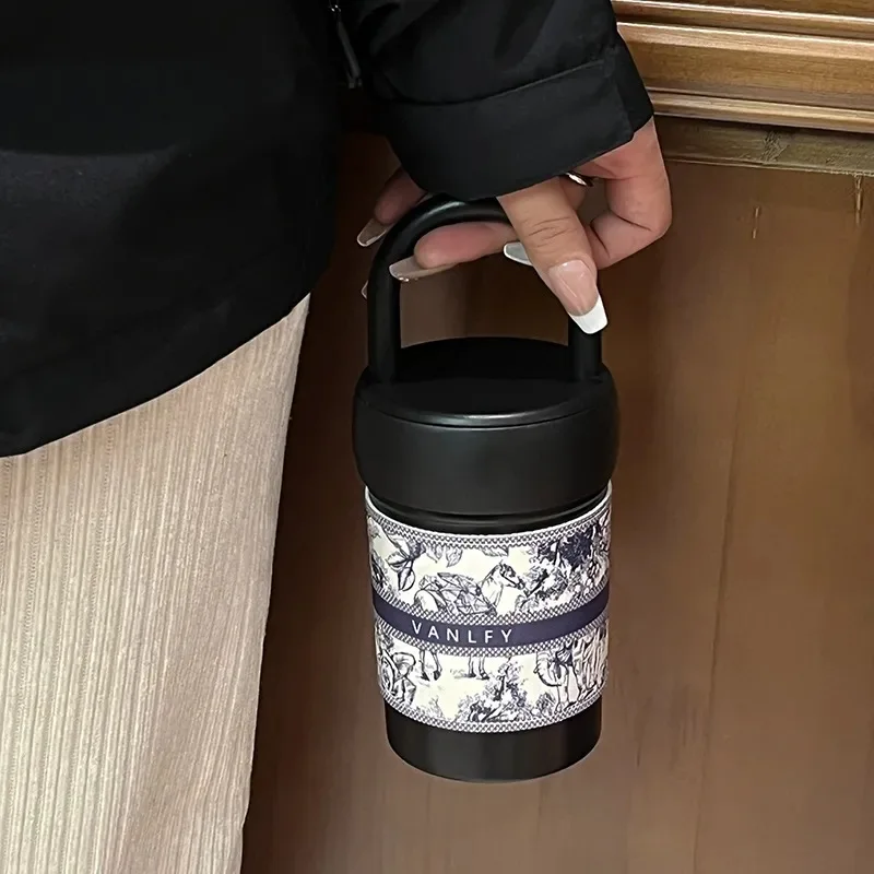 High Appearance Level Stainless Steel Thermos Cup Ins Female Simple Niche High-end Straight Drink Cup Water Cup