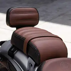 For Indian Scout Bobber Motorcycle Solo Seat Black Passenger Backrest Back Cushion Rest Pad Sissy Bar 2018-2023 Brown