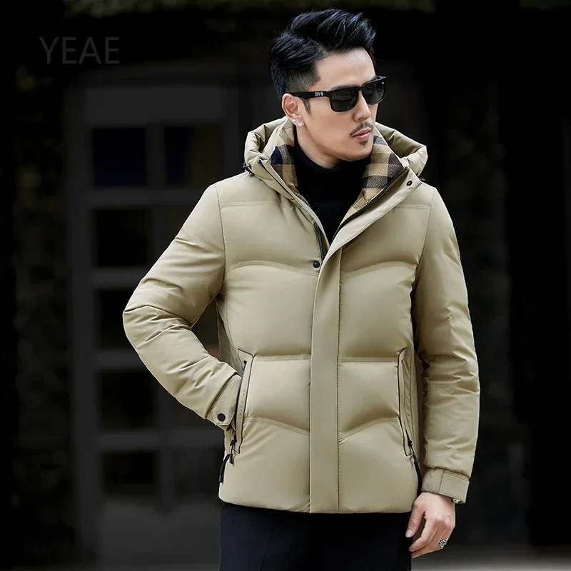 YEAE-Chaqueta corta de plumón de pato para hombre, ropa de diseñador, acolchada, de lujo, informal, para invierno, 2024