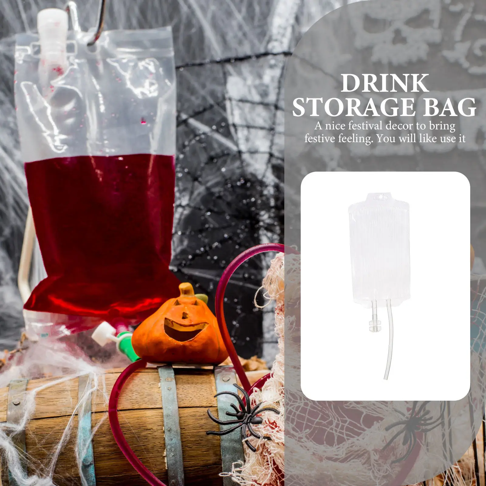 

10Pcs Halloween Party Drink Container Funny Blood Pouches for Festival Drink Storage Halloween Juice Pouch Party