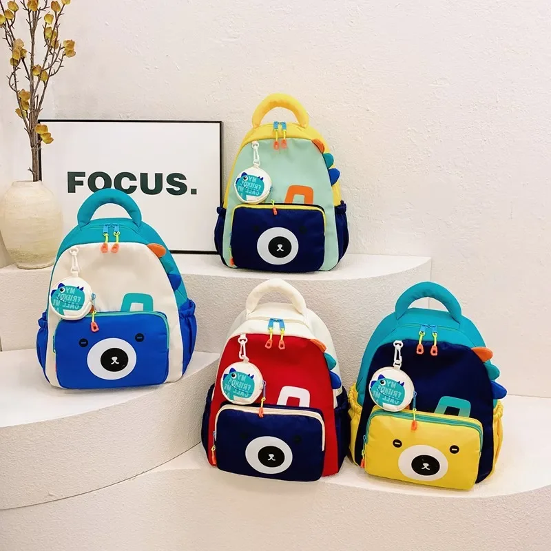 

Cute Zoo Cartoon Bear Kids Bookbags for Boys and Girls Toddler Backpack Waterproof Preschool Schoolbag Reusable Lunch Bag
