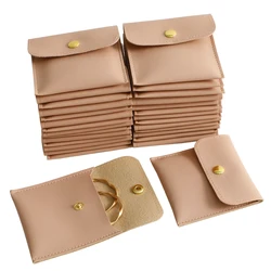 PUPPYSEW 40pcs PU Leather Pink Jewelry Packaging Bags Necklace Ring Bracelet Earring Snap Bag Button Bag High-end Mini Gift Bag