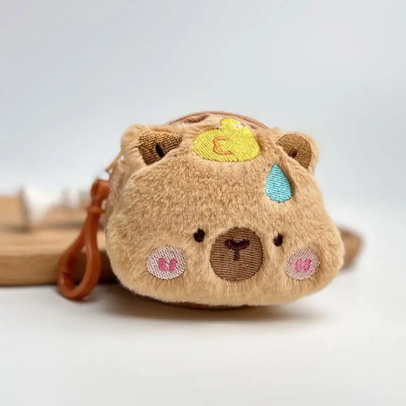 Cartoon Capybara Schlüsselanhänger Weiche Kuscheltiere Puppe Rucksack Anhänger Niedliche Capybara Plüsch Geldbörse Münze Tasche Brieftasche Anhänger