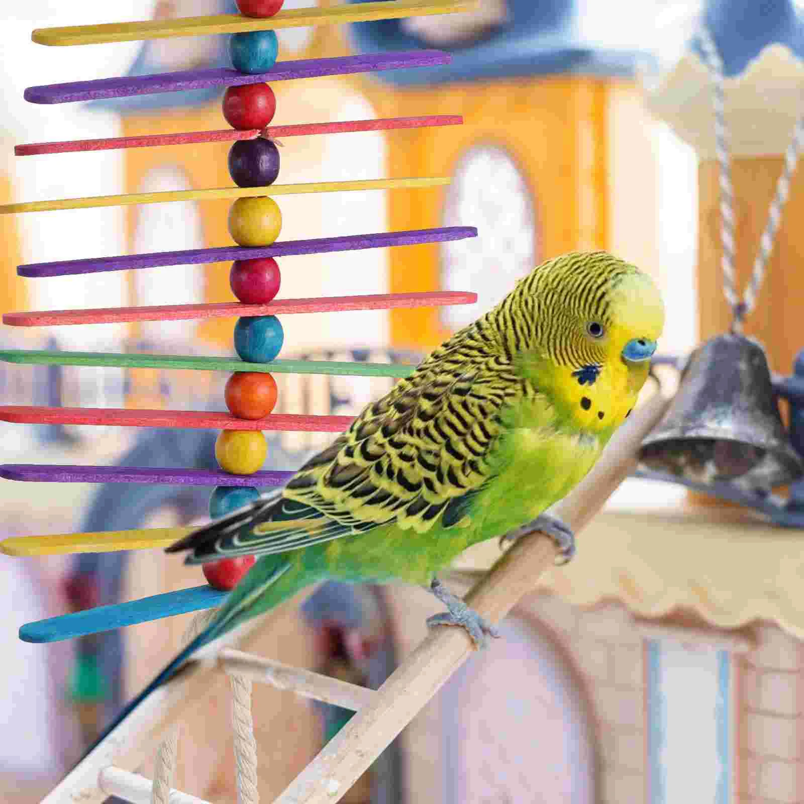 Parrot Color Wood Piece Bird Peck Toy Wooden Pet Bite Teeth Grinding Plaything Chew Colorful Hanging Biting Poultry