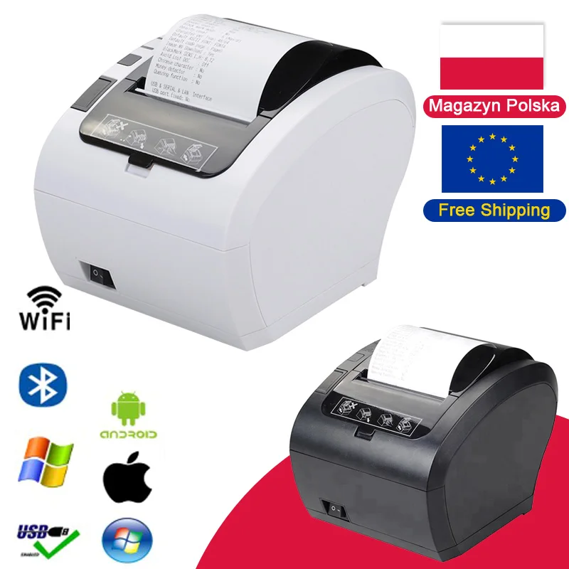 

80mm Auto Cutter Thermal Receipt Printer POS Printer with Usb Ethernet Bluetoot WIFI RS232 for Hotel Kitchen Restaurant