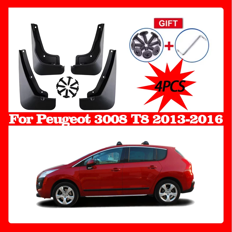 

For Peugeot 3008 T8 2013 2014 2015 2016 Car Mudguards Mudflaps Fender Front Rear Wheels Mud Guard Splash Flaps Auto Accessories