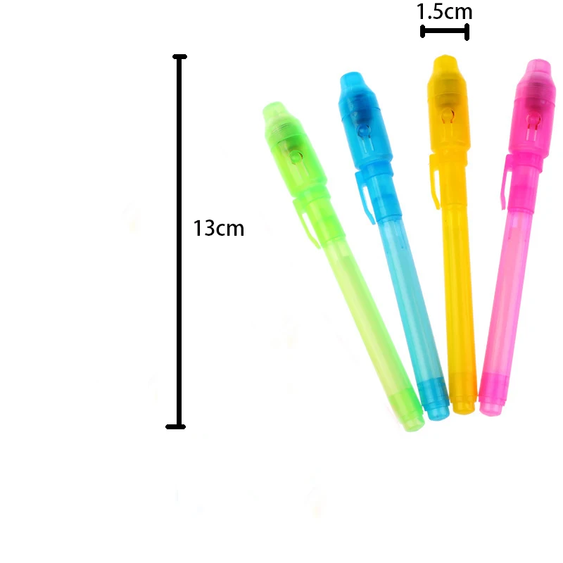 Plastic Large Head LED Light Toy Multifunctional Banknote Verification UV Invisible Fluorescent Light Pen