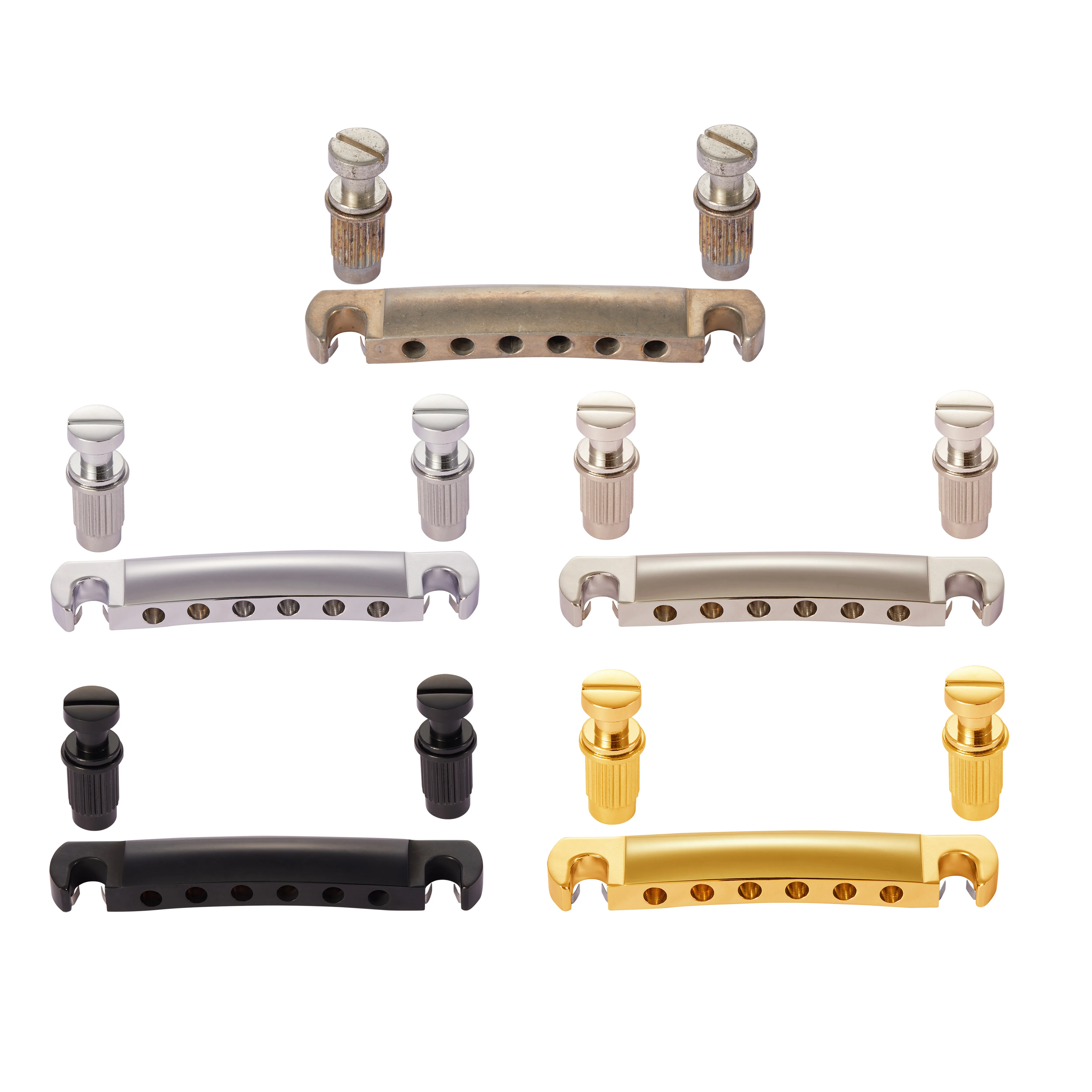 KAISH LP Tune-O-Matic Bridge Barra de parada de arremate com trava de clipe para guitarras Epiphone LP/Les Paul/SG/ES