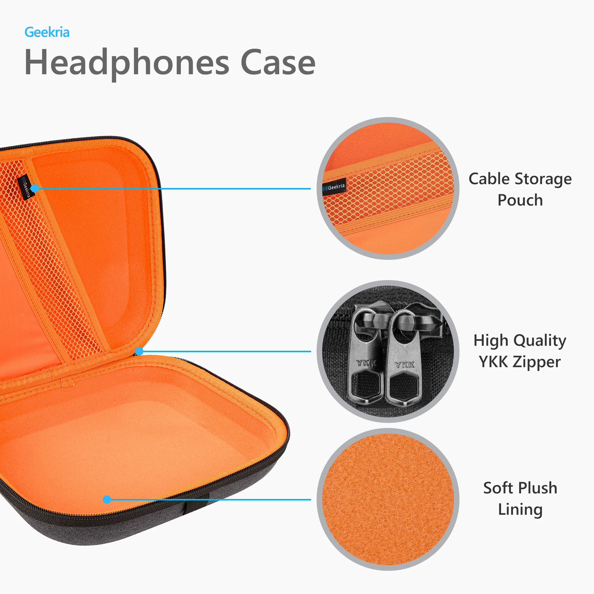 حافظة سماعات الرأس Geekria Shield متوافقة مع Bose QC Ultra II وJBL Tour ONE M3 وSouncore Space One Pro والمزيد