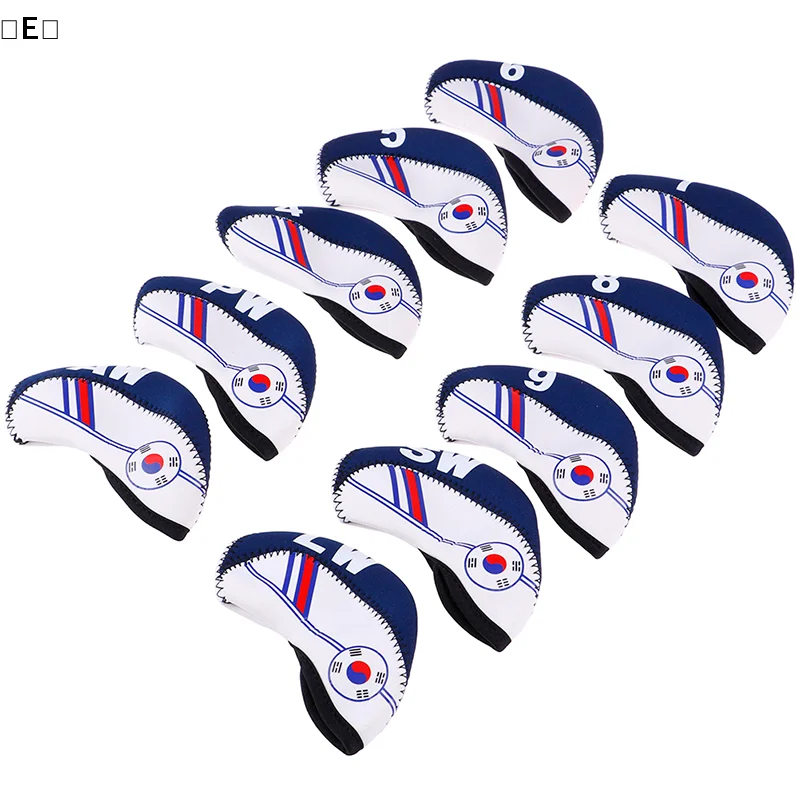 

〔E〕10Pcs/set Golf Club Iron Head Cover Protector Neoprene Golf Protective Headcover 〔Winter5〕