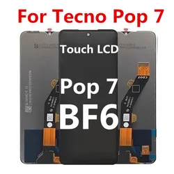 Original For Tecno POP 7 LCD BF6 Display Touch Screen Digitizer Assembly Replacement For Tecno Pop7 LCD Parts