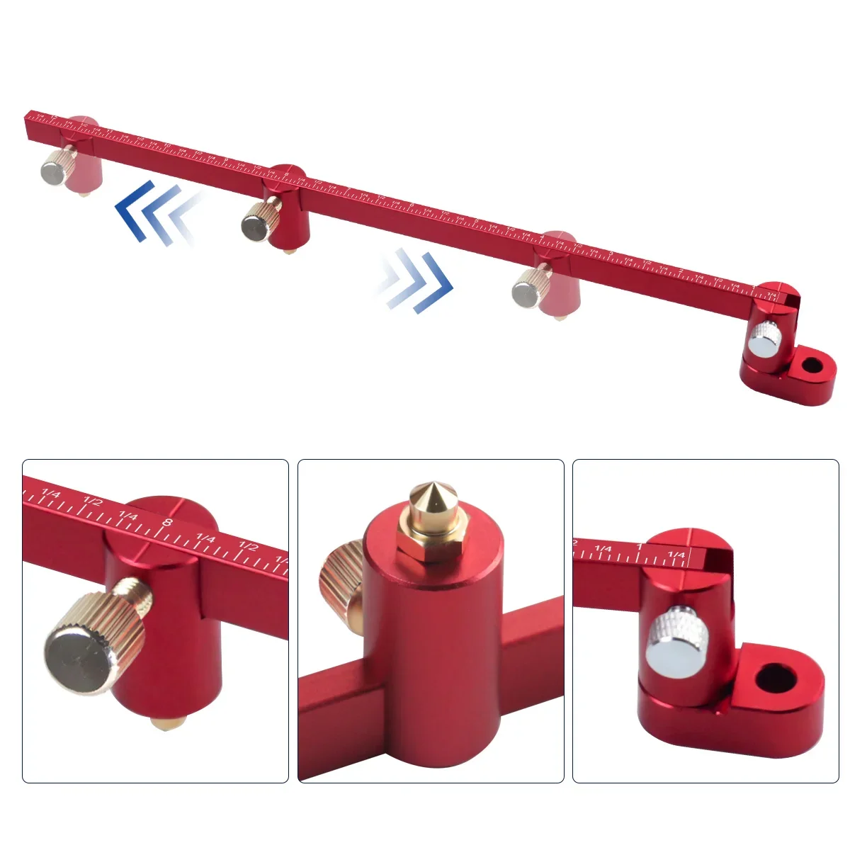 เมตริกและนิ้วปรับไม้บรรทัดวงกลม,งานไม้ FIXED-Point Circle Line Marking Gauge,เข็มทิศ Scribe Center Finder