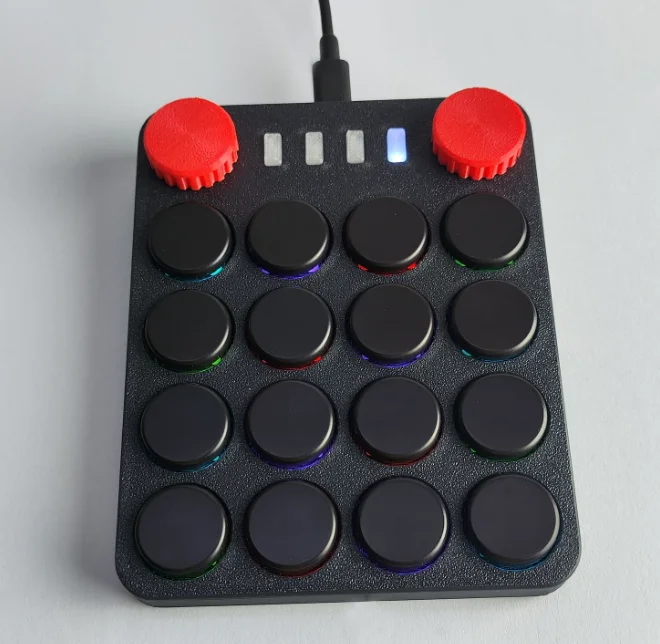 16 keys 3D-printed Dual scroll MIDI mini keyboard  Low Profile Switch Supports QMK hot-swapping RGB lighting Wired Keyboards