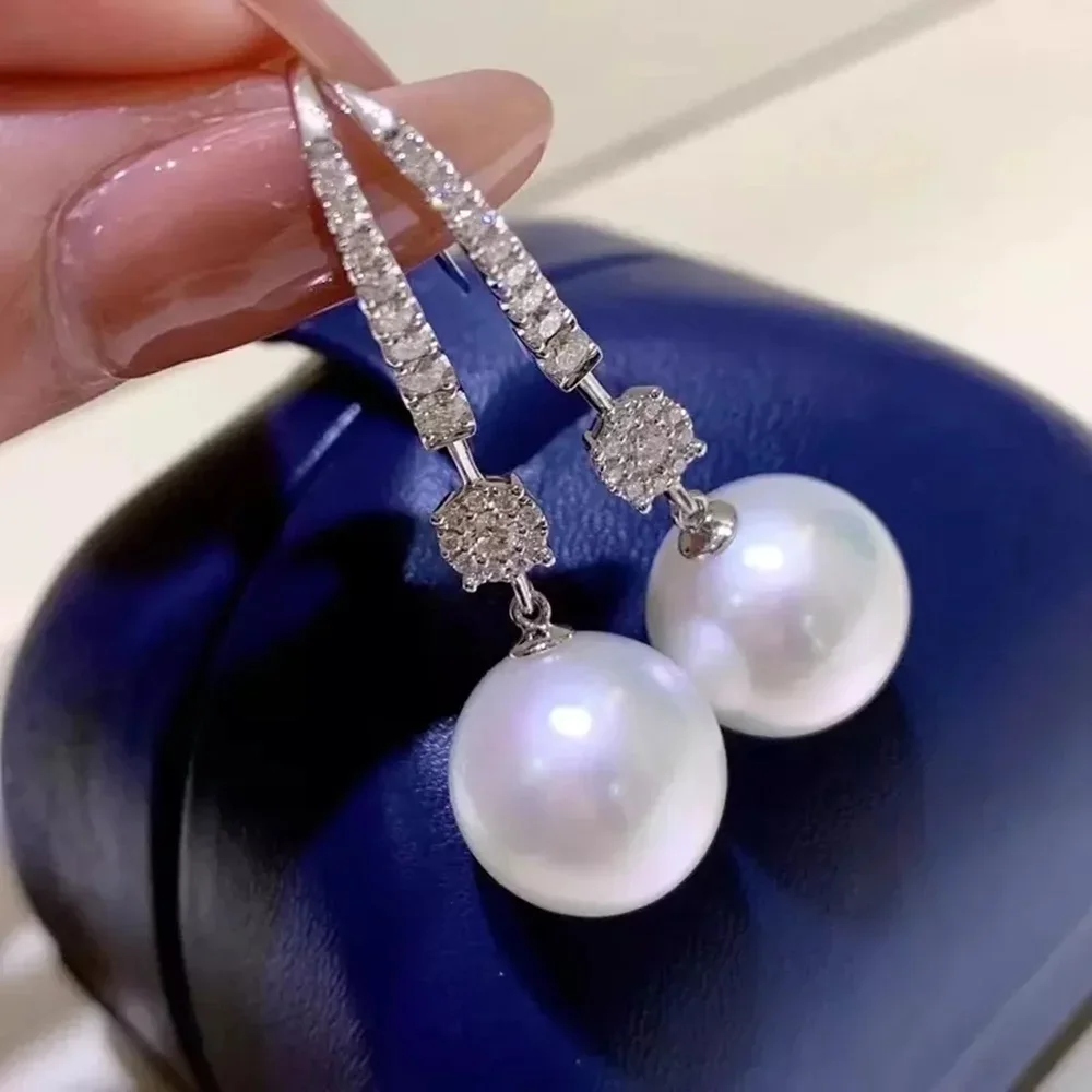 

WOMEN Pearl Earrings AAAA 9-10mm 10-11mm 11-12mm Bestselling AKOYA White Round 925S Freeshippings Items