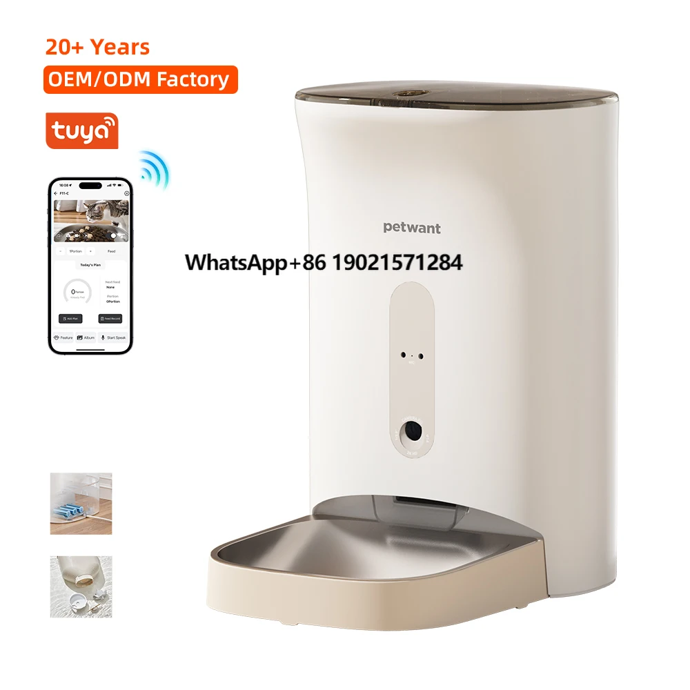 Petwant Smart 4.5L Tuya APP Remote Feeding Pet Cat Dog Food Storage Dispenser 10 Meals 100 Portions Timed Auto Animal Feeders